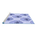 Sideview of Machine Washable Transitional Medium Slate Blue Rug, wshpat664blu