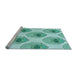 Sideview of Machine Washable Transitional Light Sea Green Rug, wshpat664lblu