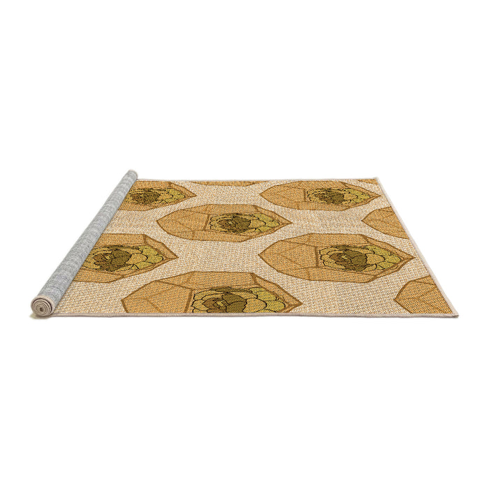 Sideview of Machine Washable Transitional Orange Rug, wshpat664org