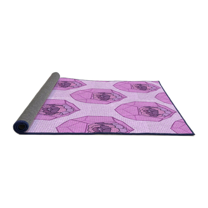 Thickness of Patterned Blossom Pink Rug, pat664pur