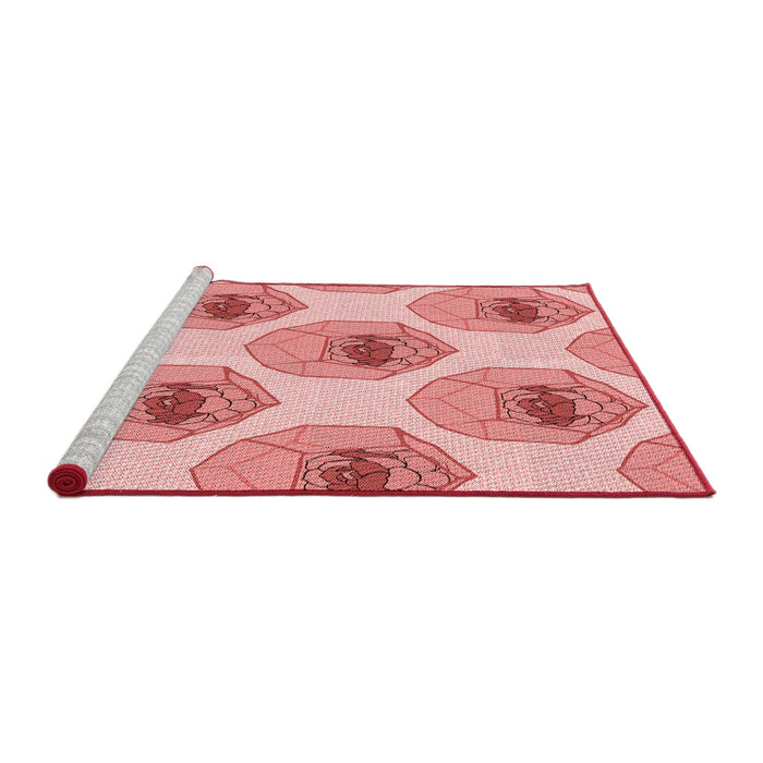 Sideview of Machine Washable Transitional Pink Rug, wshpat664rd