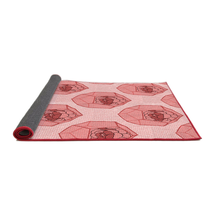 Thickness of Patterned Baby Pink Rug, pat664rd