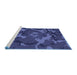 Sideview of Machine Washable Transitional Blue Rug, wshpat665blu