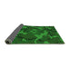 Thickness of Patterned Deep Emerald Green Rug, pat665grn