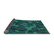 Thickness of Patterned Dark Cyan Green Rug, pat665lblu