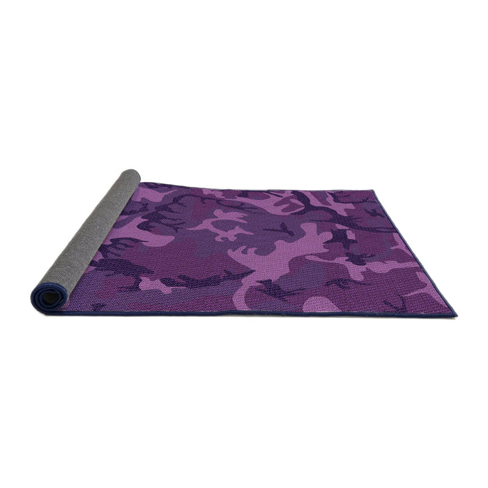 Thickness of Patterned Dark Orchid Purple Rug, pat665pur