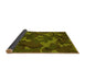 Thickness of Patterned Dark Yellow Green Rug, pat665yw