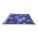 Sideview of Machine Washable Transitional Light Slate Blue Rug, wshpat666blu