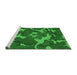 Sideview of Machine Washable Transitional Dark Green Rug, wshpat666grn