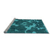 Sideview of Machine Washable Transitional Dark Turquoise Green Rug, wshpat666lblu