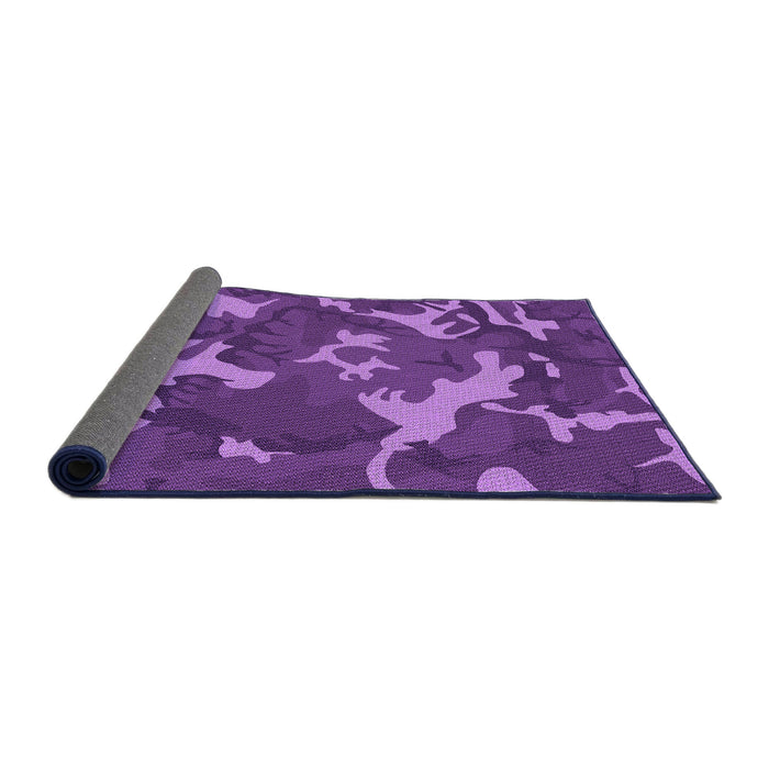 Thickness of Patterned Purple Rug, pat666pur
