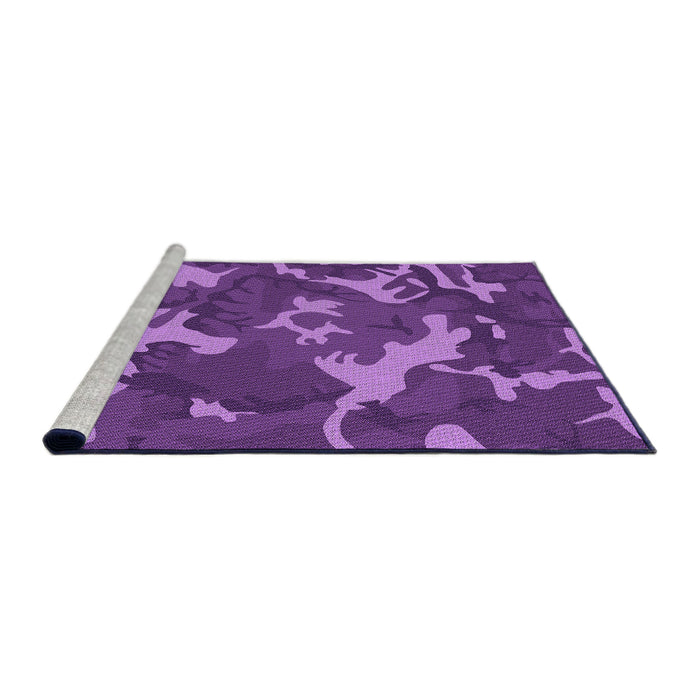 Sideview of Machine Washable Transitional Purple Rug, wshpat666pur