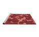 Sideview of Machine Washable Transitional Orange Rug, wshpat666rd