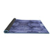 Thickness of Patterned Denim Blue Rug, pat667blu