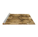 Sideview of Machine Washable Transitional Saddle Brown Rug, wshpat667brn