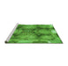 Sideview of Machine Washable Transitional Green Rug, wshpat667grn