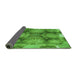 Thickness of Patterned Green Rug, pat667grn