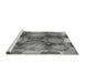 Sideview of Machine Washable Transitional Carbon Gray Rug, wshpat667gry