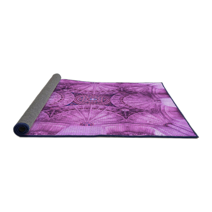 Thickness of Patterned Purple Rug, pat667pur
