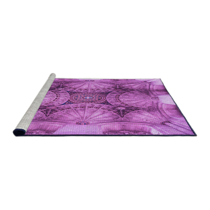 Sideview of Machine Washable Transitional Purple Rug, wshpat667pur