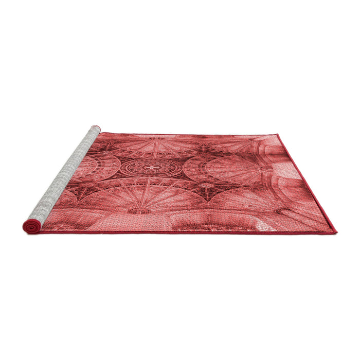 Sideview of Machine Washable Transitional Red Rug, wshpat667rd