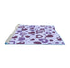 Sideview of Machine Washable Transitional Blue Rug, wshpat668blu