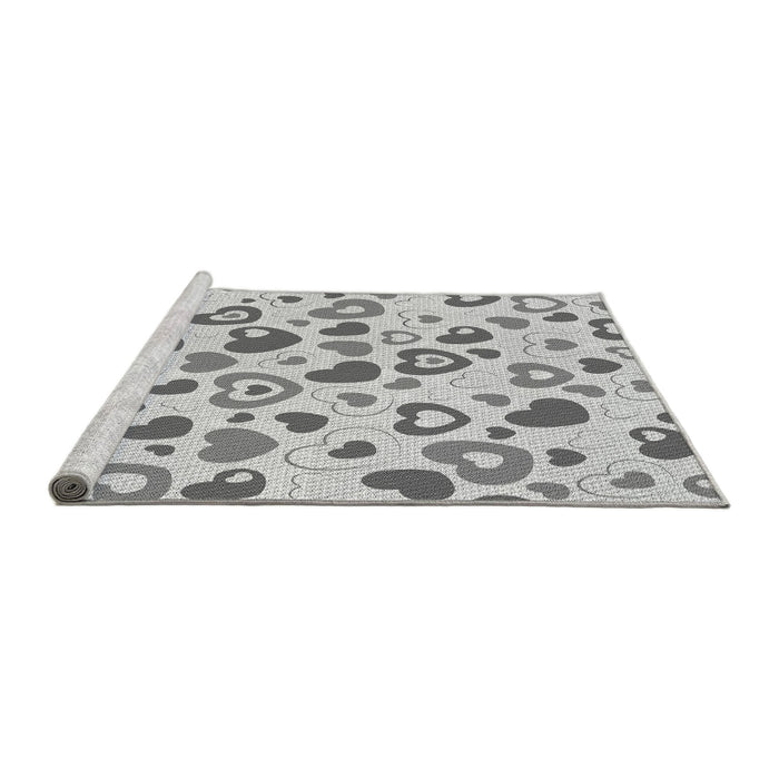 Sideview of Machine Washable Transitional Gray Rug, wshpat668gry
