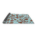 Thickness of Patterned Dark Almond Brown Rug, pat668lblu