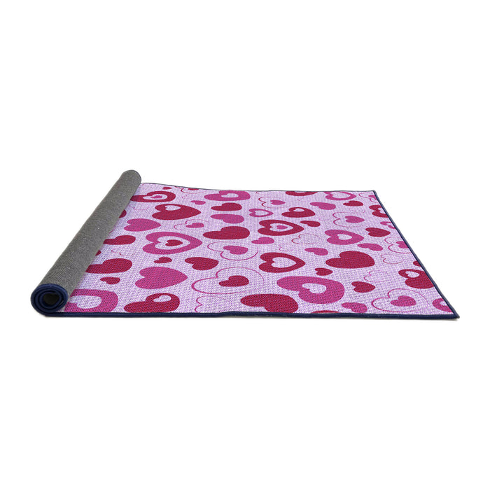 Thickness of Patterned Blossom Pink Rug, pat668pur