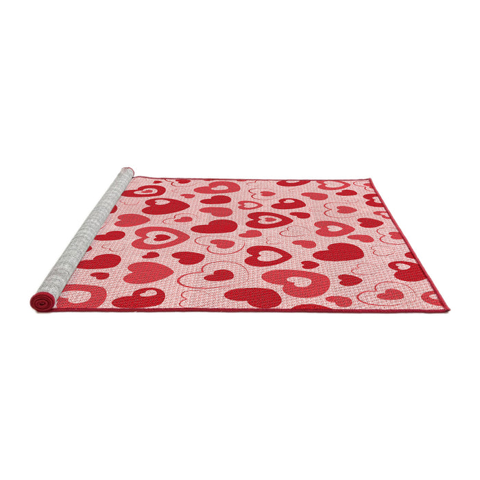 Sideview of Machine Washable Transitional Pink Rug, wshpat668rd