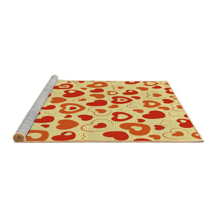 Sideview of Machine Washable Transitional Orange Red Orange Rug, wshpat668yw
