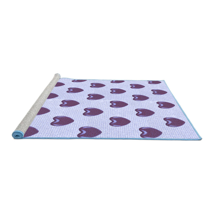 Sideview of Machine Washable Transitional Lavender Blue Rug, wshpat669blu