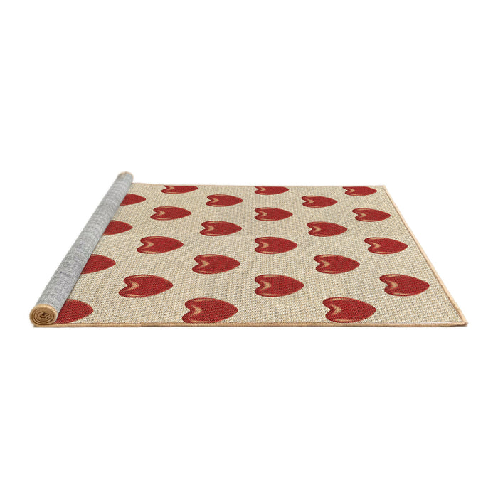 Sideview of Machine Washable Transitional Vanilla Gold Rug, wshpat669brn