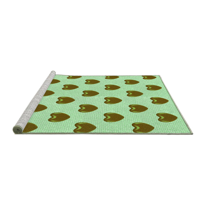 Sideview of Machine Washable Transitional Mint Green Rug, wshpat669grn