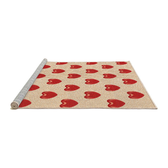 Sideview of Machine Washable Transitional Bright Orange Rug, wshpat669org