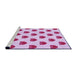 Sideview of Machine Washable Transitional Neon Pink Rug, wshpat669pur