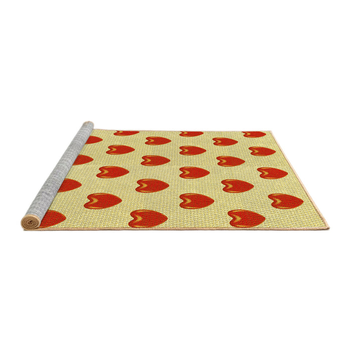 Sideview of Machine Washable Transitional Neon Orange Rug, wshpat669yw