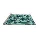 Machine Washable Transitional Medium Teal Green Rug in a Bedroom, wshpat67lblu