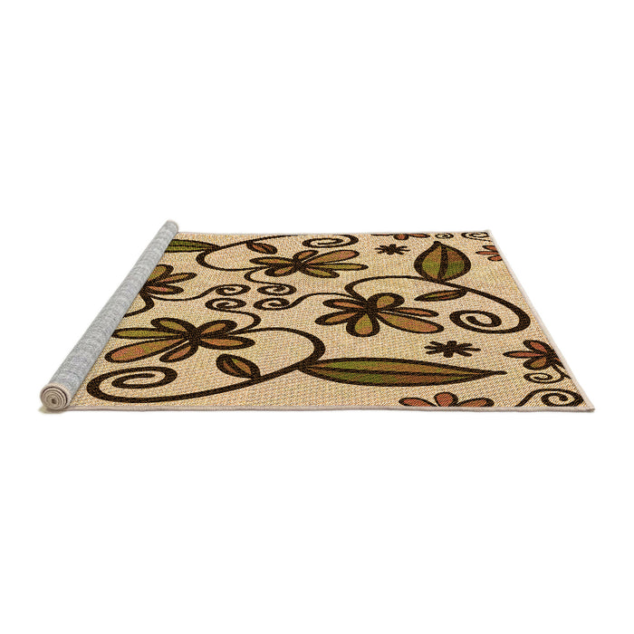 Machine Washable Transitional Dark Bronze Brown Rug in a Bedroom, wshpat67org