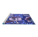 Sideview of Machine Washable Transitional Blue Rug, wshpat670blu