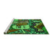 Sideview of Machine Washable Transitional Dark Forest Green Rug, wshpat670grn