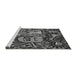 Sideview of Machine Washable Transitional Gunmetal Gray Rug, wshpat670gry