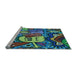 Sideview of Machine Washable Transitional Mint Green Rug, wshpat670lblu