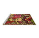 Sideview of Machine Washable Transitional Saffron Red Rug, wshpat670org