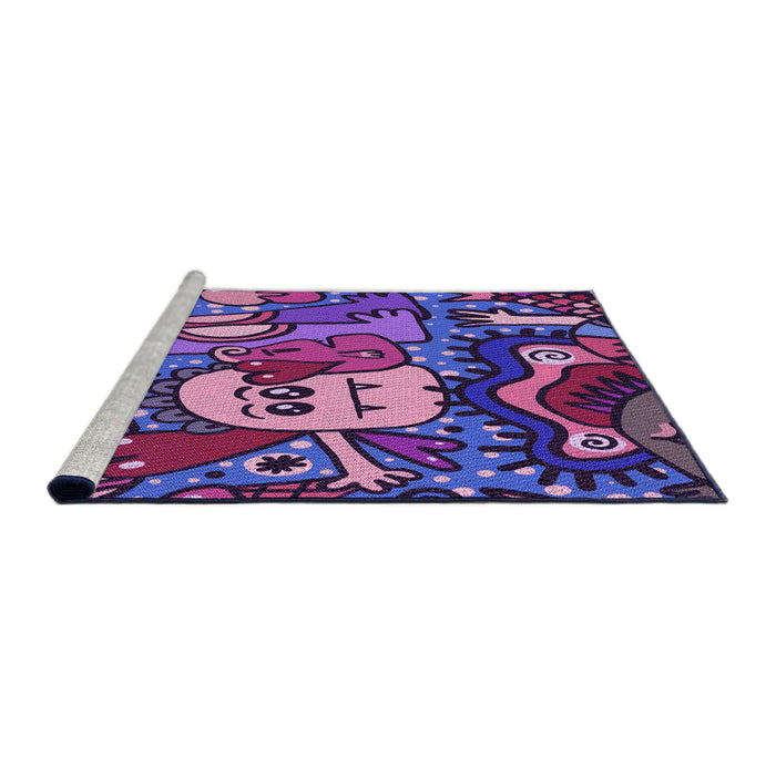 Sideview of Machine Washable Transitional Medium Purple Rug, wshpat670pur