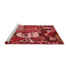 Sideview of Machine Washable Transitional Cranberry Red Rug, wshpat670rd