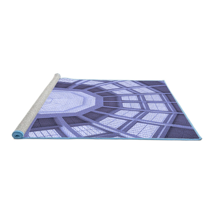 Sideview of Machine Washable Transitional Deep Periwinkle Purple Rug, wshpat671blu