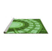 Sideview of Machine Washable Transitional Green Rug, wshpat671grn