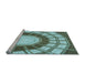Sideview of Machine Washable Transitional Pine Green Rug, wshpat671lblu