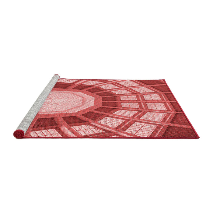 Sideview of Machine Washable Transitional Light Coral Pink Rug, wshpat671rd